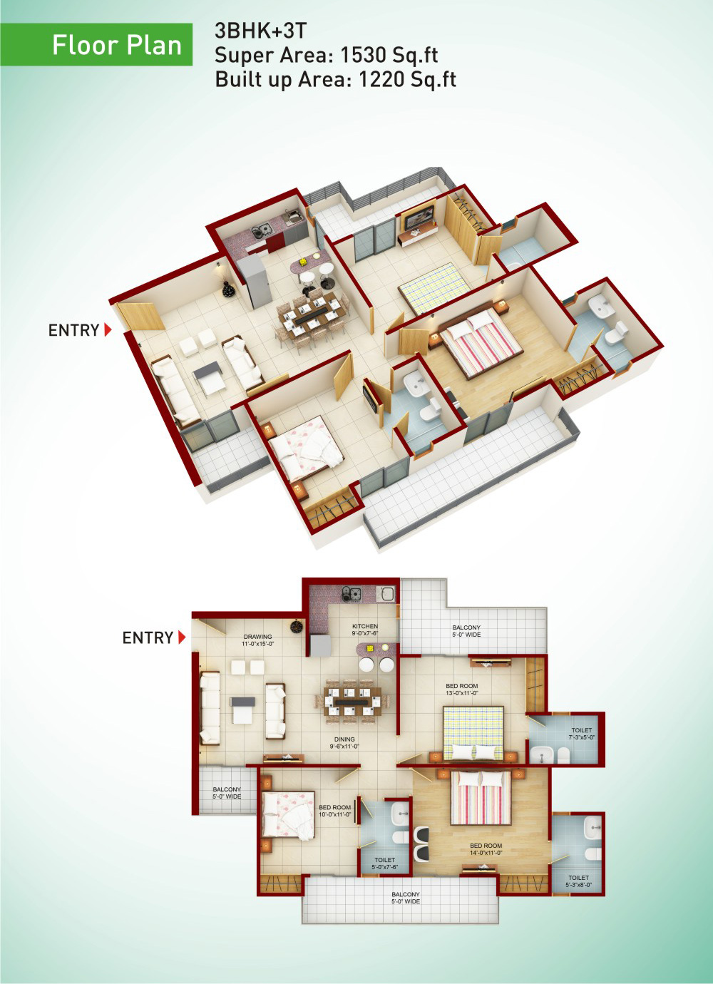 Greenarch Floor Plans 2/3/4 BHK apartment in Greater